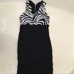 Sweet Storm open back zebra print bandage dress
